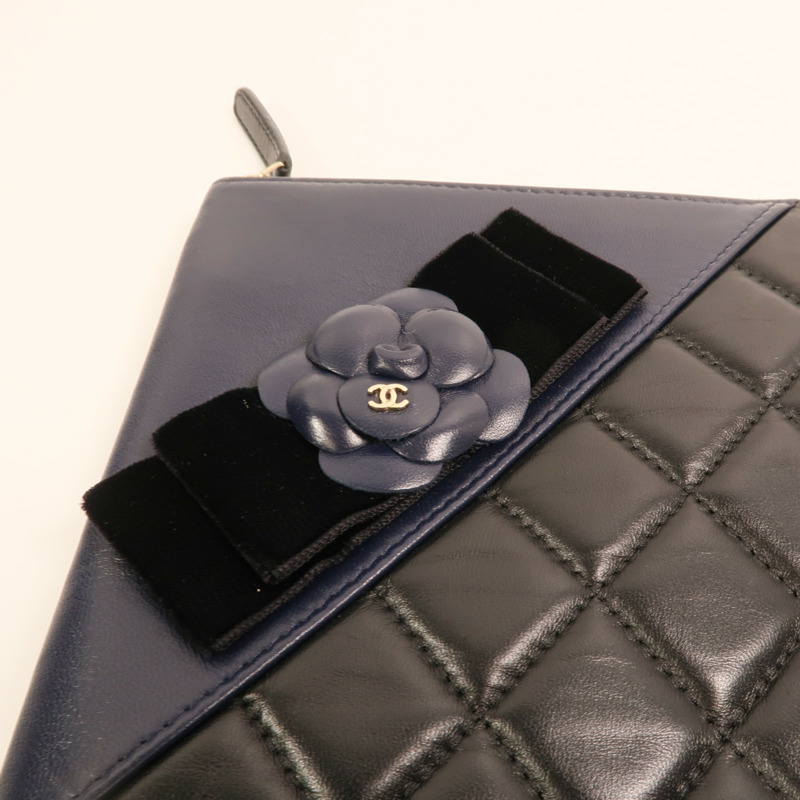 CHANEL 羊皮皮革Clutch金扣手拿包-7