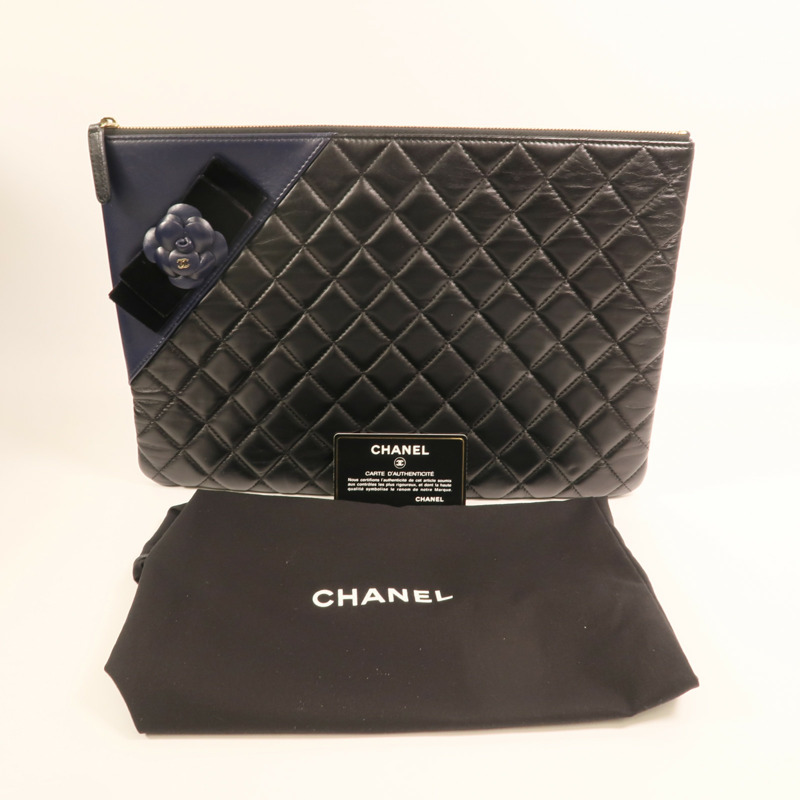 CHANEL 羊皮皮革Clutch金扣手拿包-9