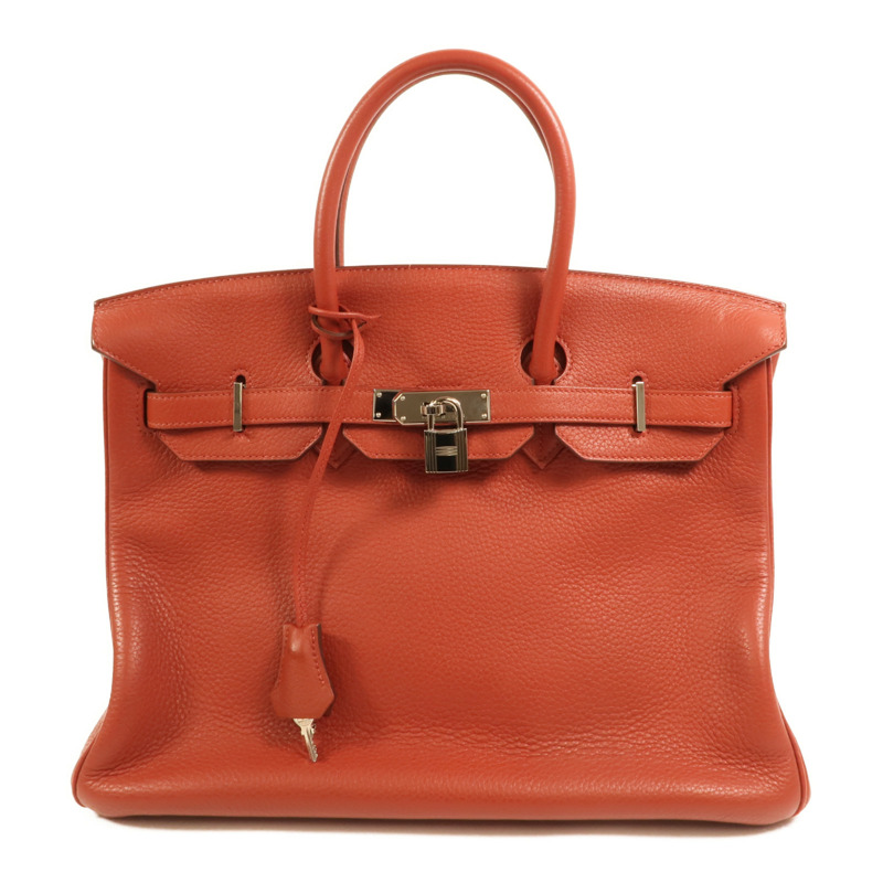 HERMES Togo皮革Birkin 35銀扣手挽袋Terre Battue-0