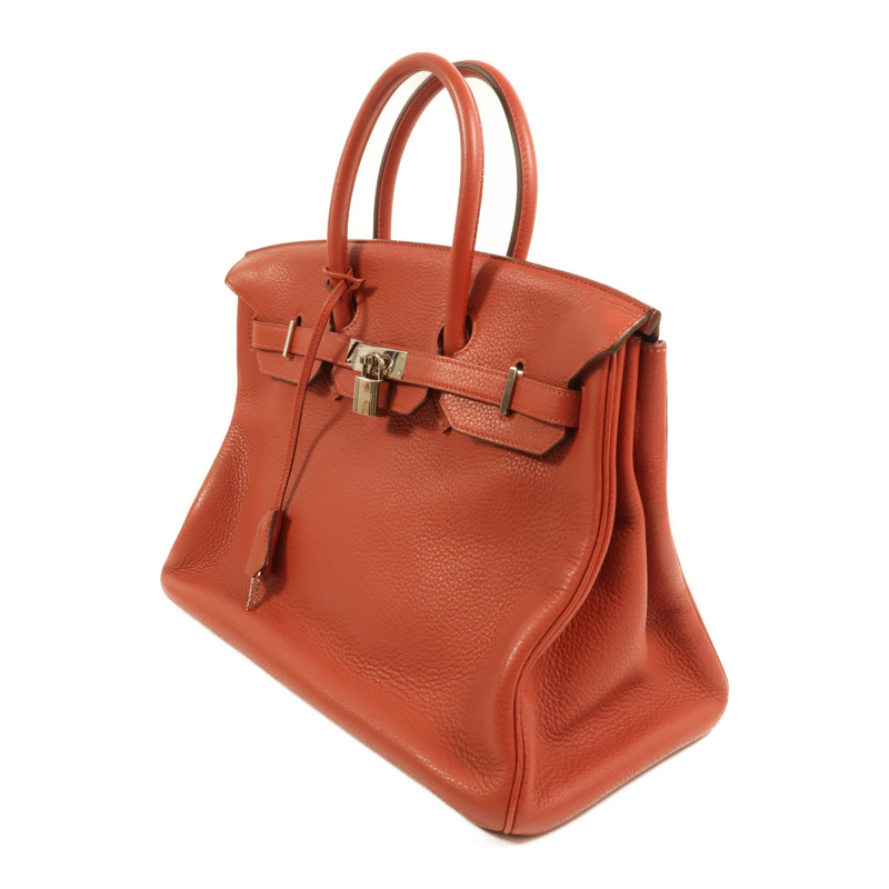 HERMES Togo皮革Birkin 35銀扣手挽袋Terre Battue-2