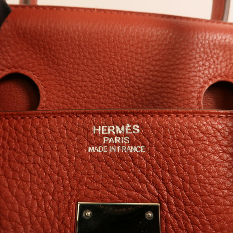 HERMES Togo皮革Birkin 35銀扣手挽袋Terre Battue-5