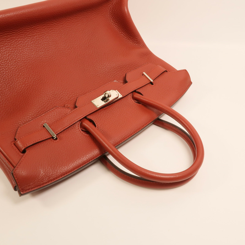 HERMES Togo皮革Birkin 35銀扣手挽袋Terre Battue-7