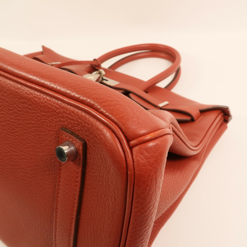 HERMES Togo皮革Birkin 35銀扣手挽袋Terre Battue-11