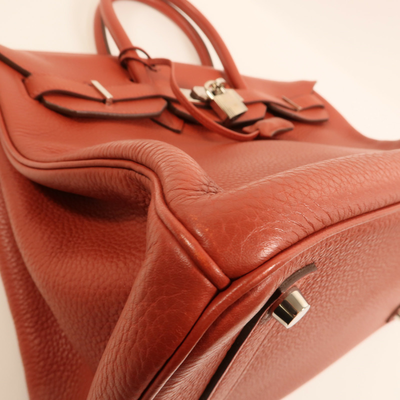HERMES Togo皮革Birkin 35銀扣手挽袋Terre Battue-12