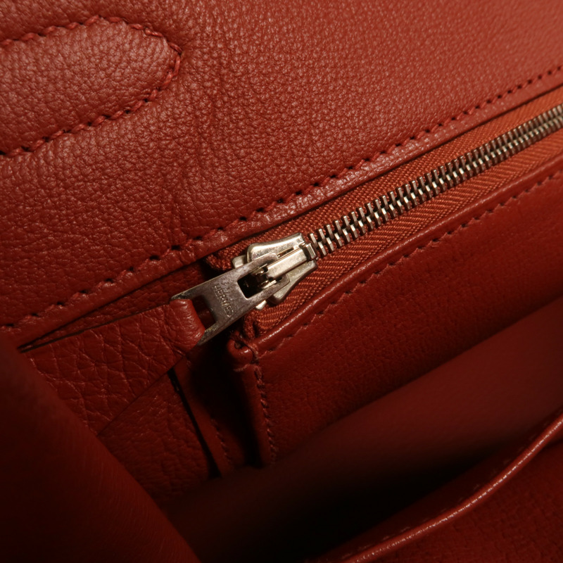 HERMES Togo皮革Birkin 35銀扣手挽袋Terre Battue-15