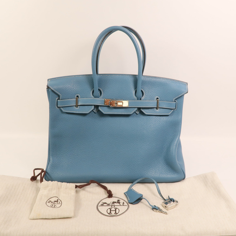 HERMES Togo皮革Birkin 35銀扣手挽袋-10
