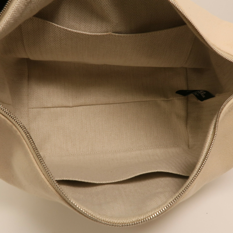 HERMES 帆布Bride a Brac GM銀扣手挽袋-4