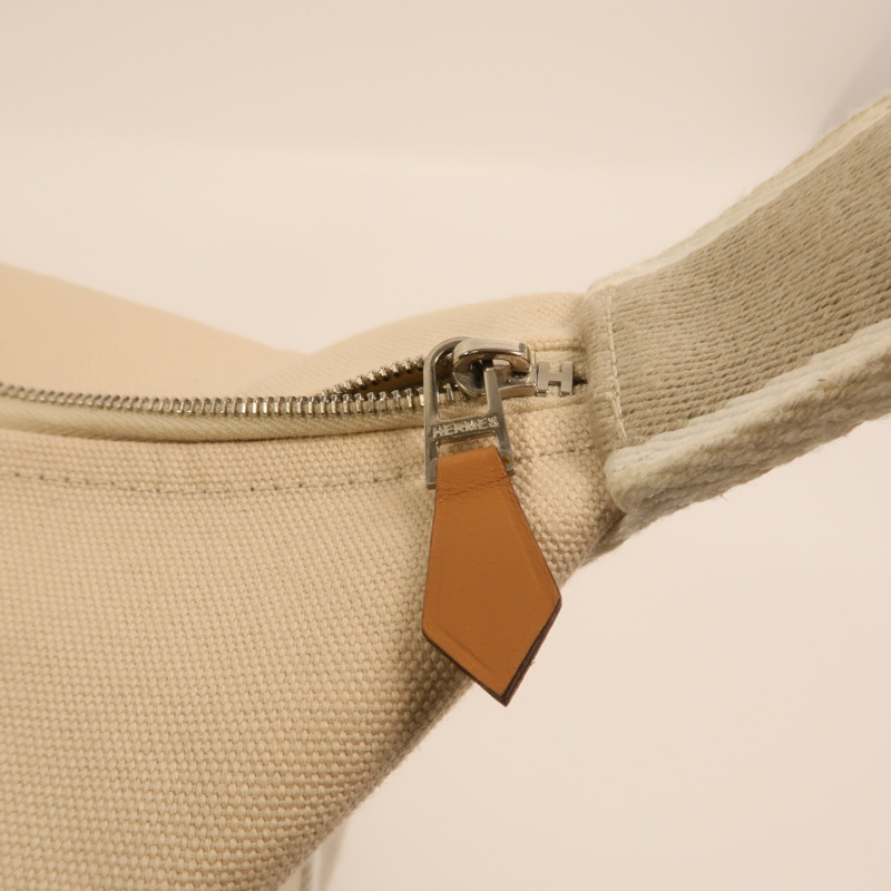 HERMES 帆布Bride a Brac GM銀扣手挽袋-6