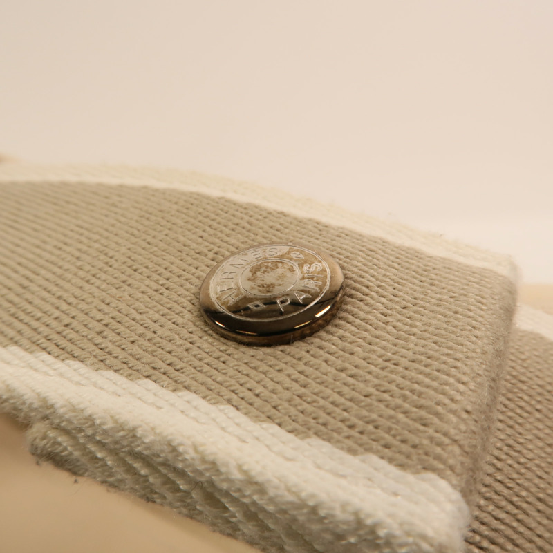 HERMES 帆布Bride a Brac GM銀扣手挽袋-8