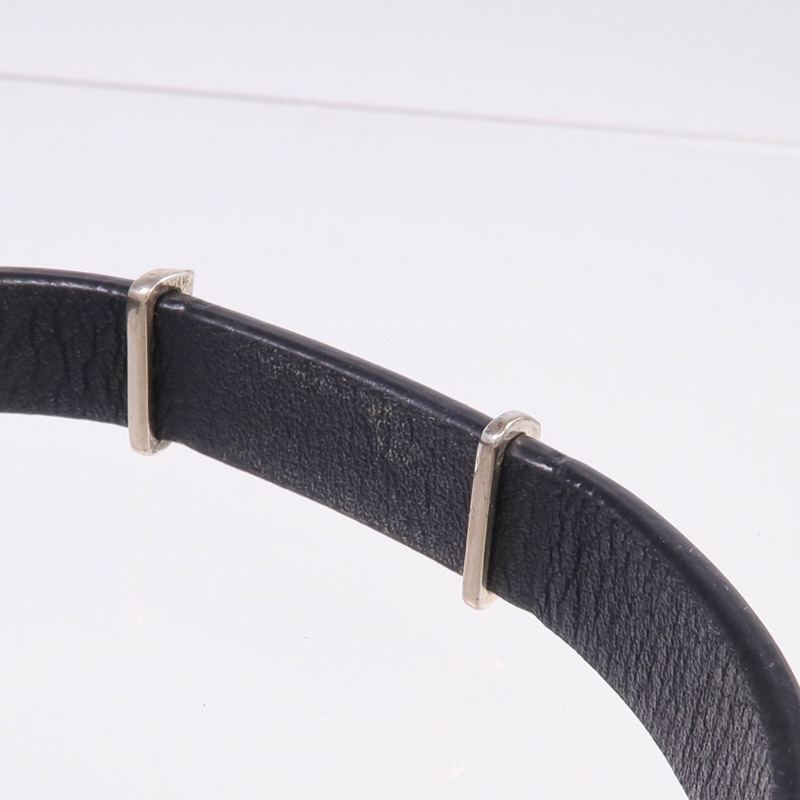 SAINT LAURENT 牛皮皮革Bracelet銀扣手帶-10