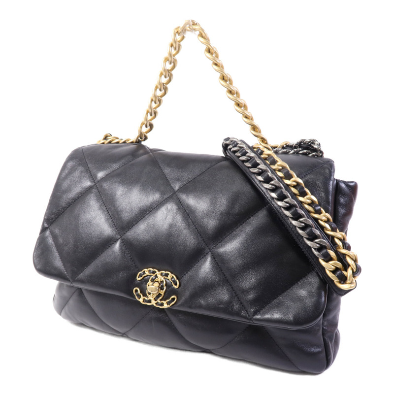 CHANEL 羊皮皮革Chanel 19 Maxi鏈帶肩背袋-2