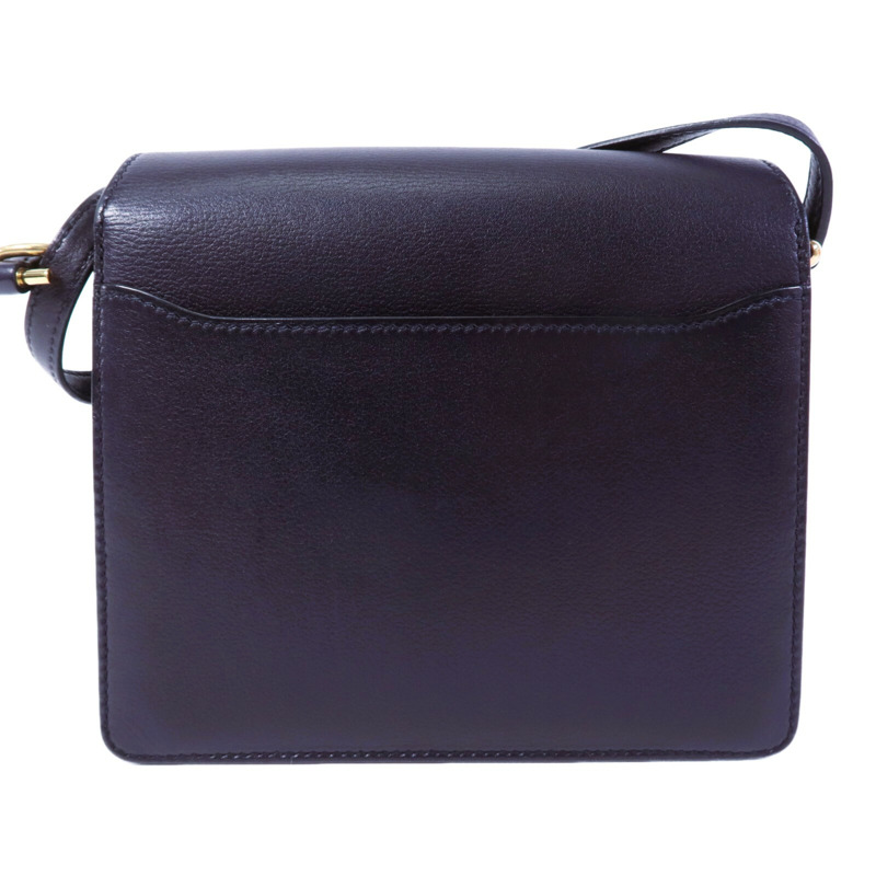 HERMES Evergrain皮革Roulis Mini金扣肩背袋Bleu Indigo-1