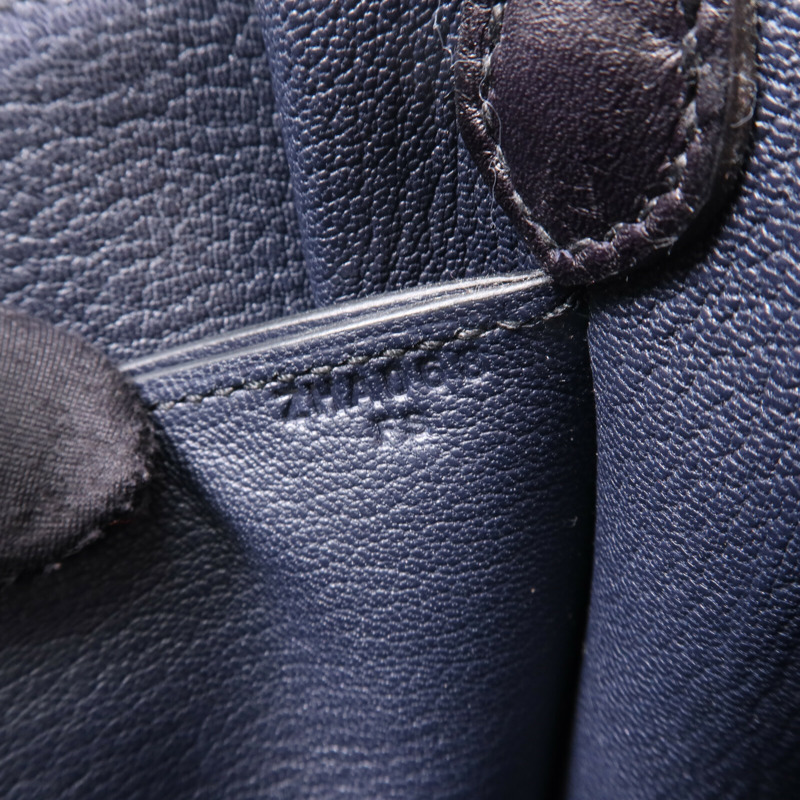 HERMES Evergrain皮革Roulis Mini金扣肩背袋Bleu Indigo-7