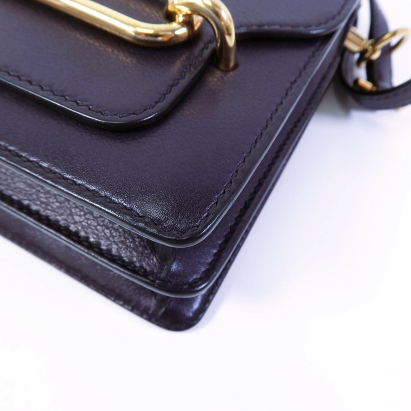 HERMES Evergrain皮革Roulis Mini金扣肩背袋Bleu Indigo-10