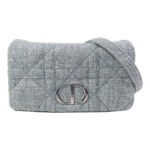 Dior Tweed Caro Small銀扣肩背袋