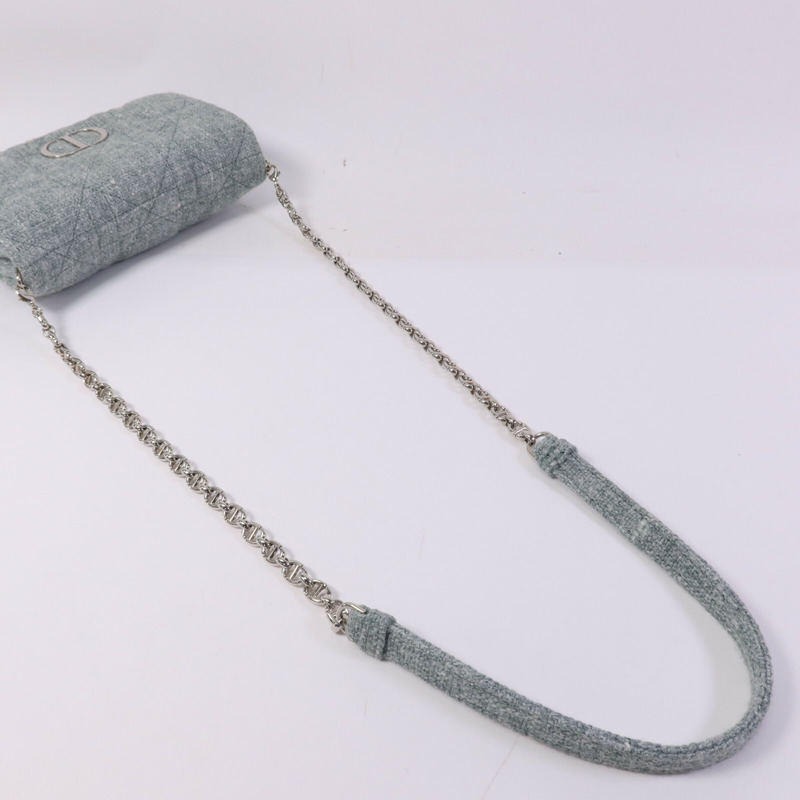 Dior Tweed Caro Small銀扣肩背袋-8