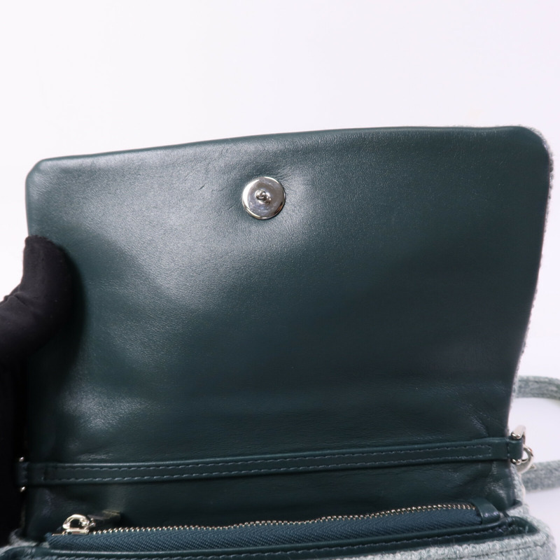 Dior Tweed Caro Small銀扣肩背袋-14