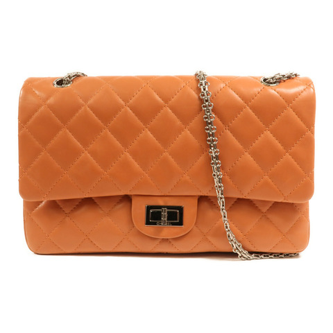 CHANEL 羊皮皮革2.55 Jumbo銀扣鏈帶肩背袋