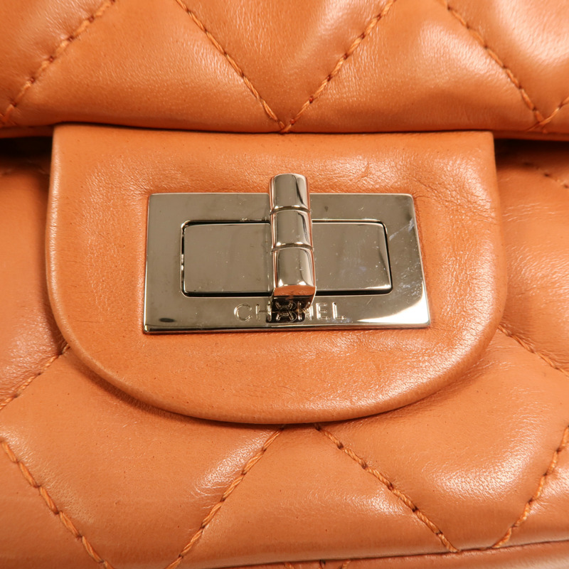 CHANEL 羊皮皮革2.55 Jumbo銀扣鏈帶肩背袋-9