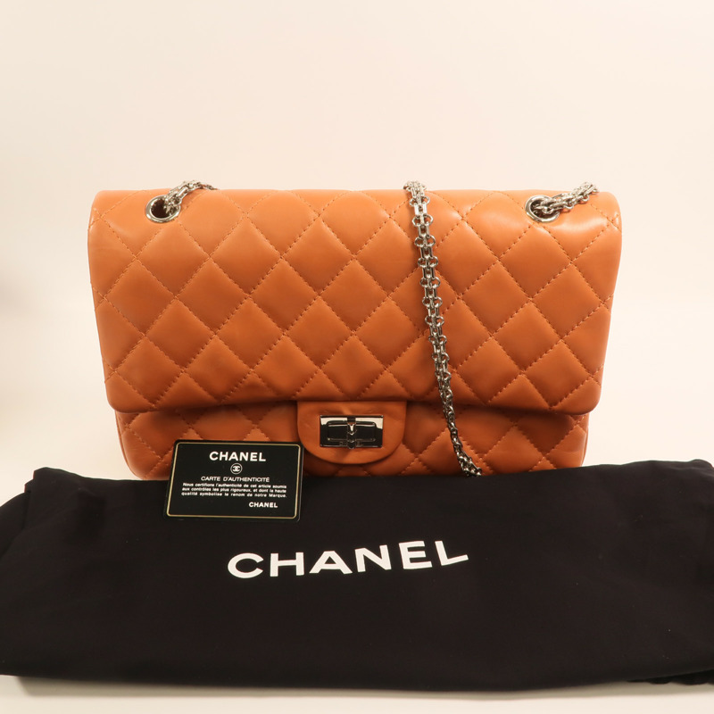 CHANEL 羊皮皮革2.55 Jumbo銀扣鏈帶肩背袋-11