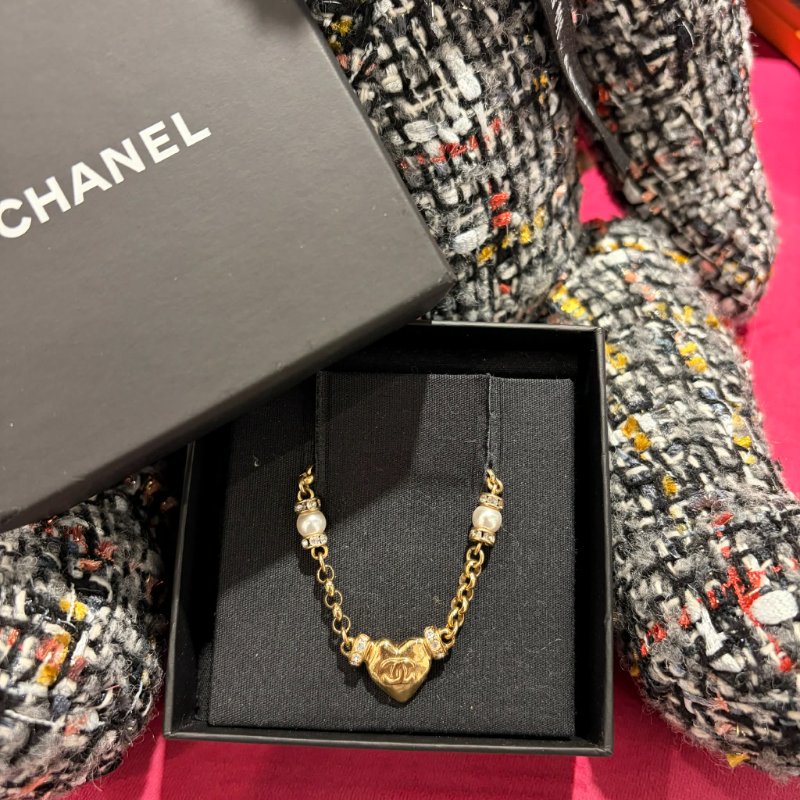CHANEL 愛心珍珠項鍊-0