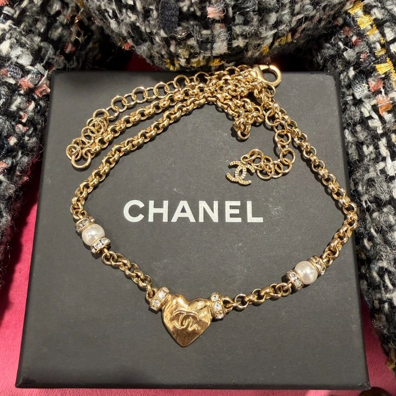 CHANEL 愛心珍珠項鍊-1