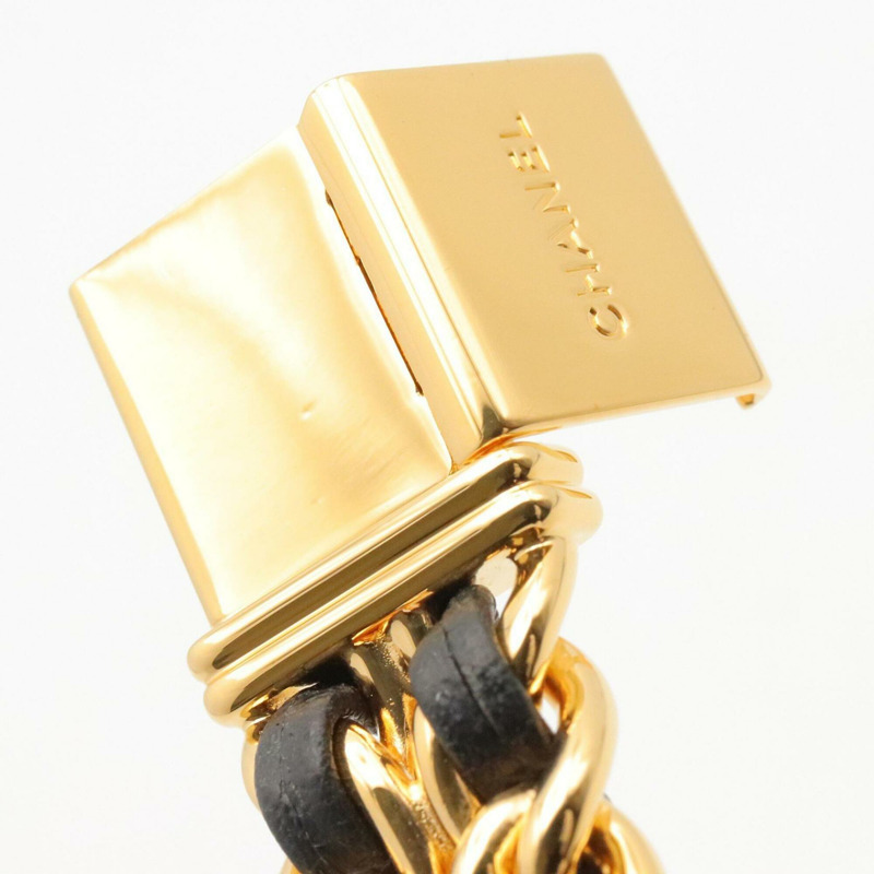 香奈兒 (Chanel) CHANEL Première M 女士腕錶，鍍金 (GP)，皮革錶帶，黑色，H0001-10