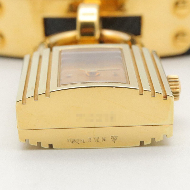 愛馬仕凱莉腕錶，香檳色，鍍金錶殼，皮革錶帶，女士款，KE1.201-11