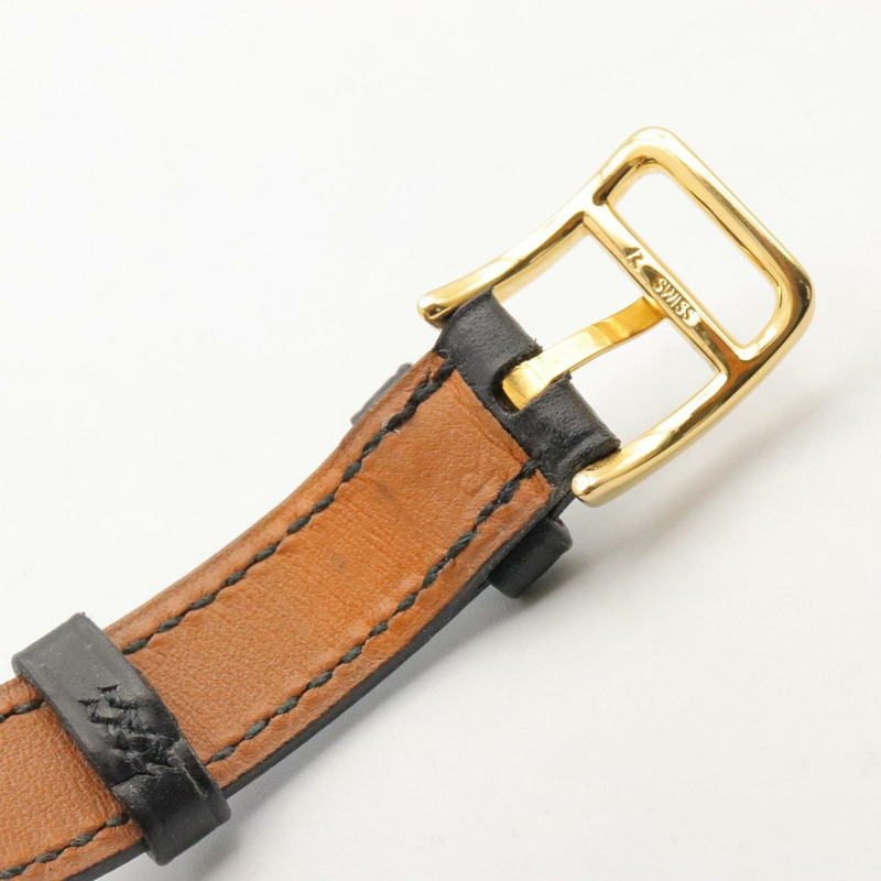 愛馬仕凱莉腕錶，香檳色，鍍金錶殼，皮革錶帶，女士款，KE1.201-13