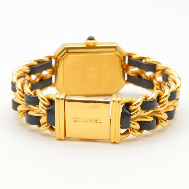 香奈兒 (Chanel) CHANEL Première S 女士腕錶，鍍金 (GP)，皮革錶帶，黑色，H0001-4