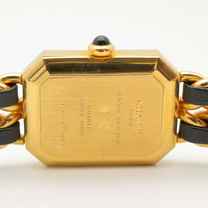 香奈兒 (Chanel) CHANEL Première S 女士腕錶，鍍金 (GP)，皮革錶帶，黑色，H0001-5