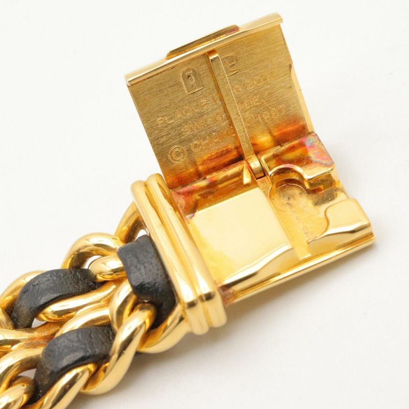 香奈兒 (Chanel) CHANEL Première S 女士腕錶，鍍金 (GP)，皮革錶帶，黑色，H0001-12