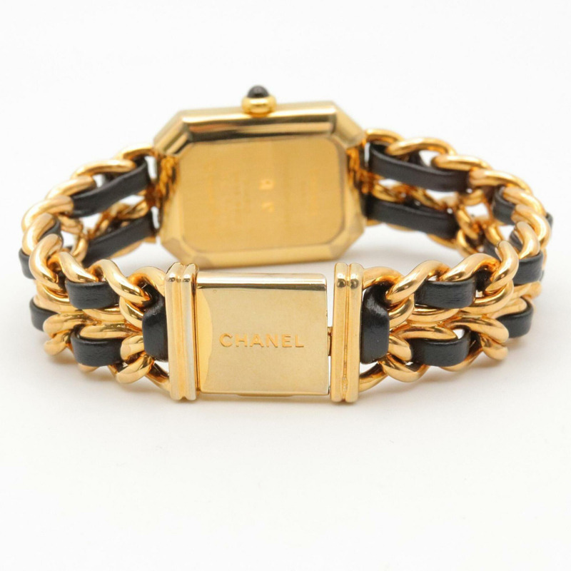 香奈兒 (Chanel) CHANEL Première S 女士腕錶，鍍金 (GP)，皮革錶帶，黑色，H0001-4