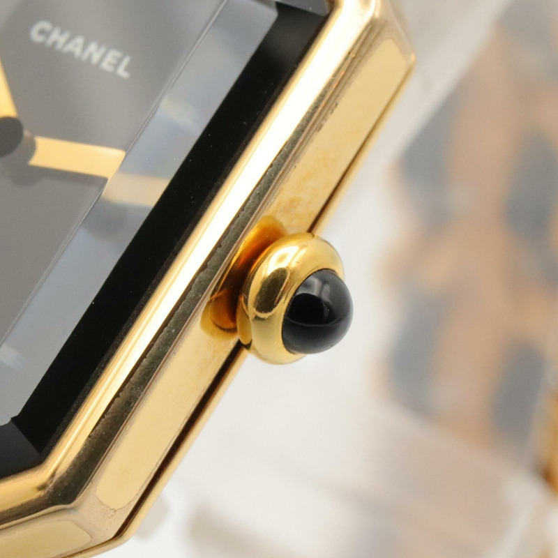 香奈兒 (Chanel) CHANEL Première S 女士腕錶，鍍金 (GP)，皮革錶帶，黑色，H0001-6