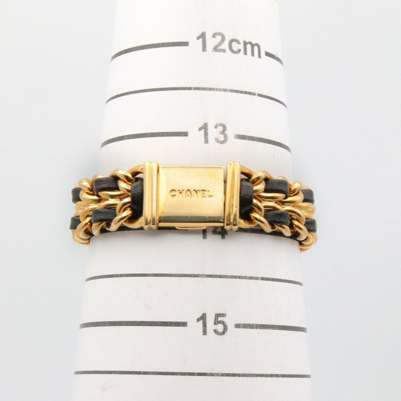 香奈兒 (Chanel) CHANEL Première S 女士腕錶，鍍金 (GP)，皮革錶帶，黑色，H0001-7