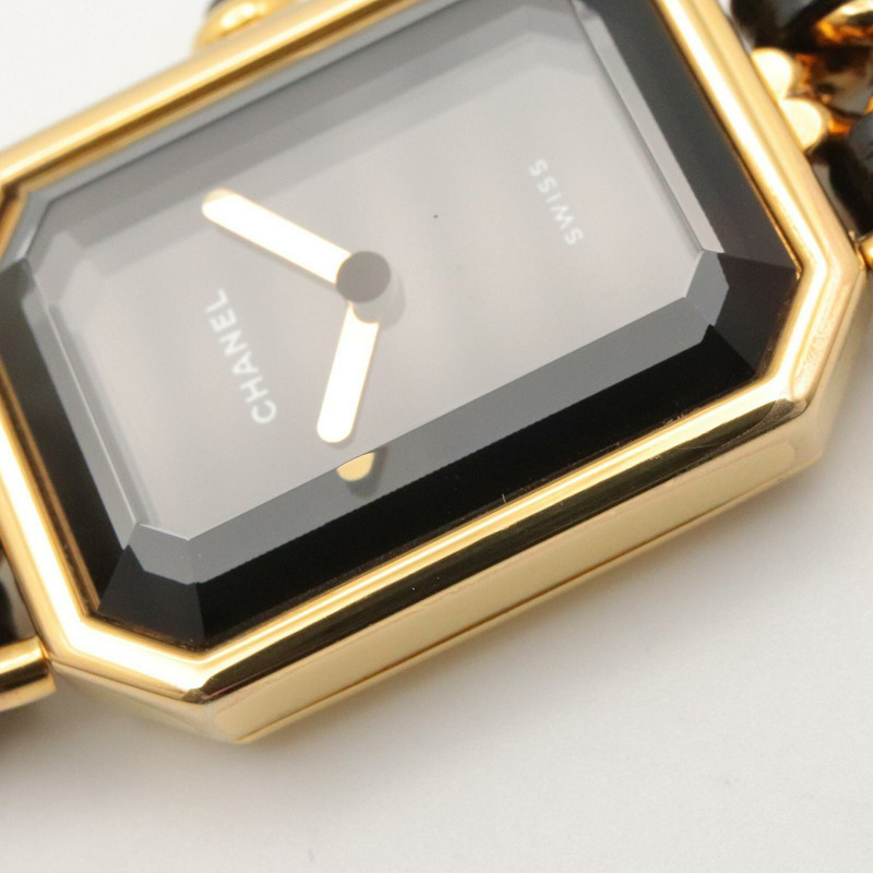 香奈兒 (Chanel) CHANEL Première S 女士腕錶，鍍金 (GP)，皮革錶帶，黑色，H0001-9