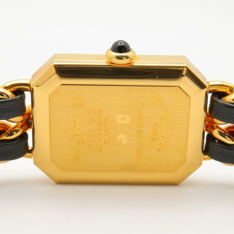 香奈兒 (Chanel) CHANEL Première S 女士腕錶，鍍金 (GP)，皮革錶帶，黑色，H0001-4