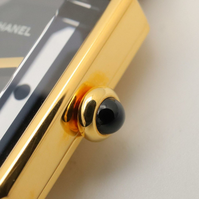 香奈兒 (Chanel) CHANEL Première S 女士腕錶，鍍金 (GP)，皮革錶帶，黑色，H0001-5