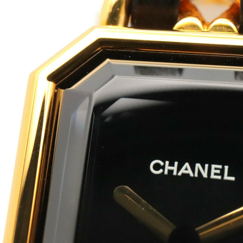 香奈兒 (Chanel) CHANEL Première S 女士腕錶，鍍金 (GP)，皮革錶帶，黑色，H0001-9