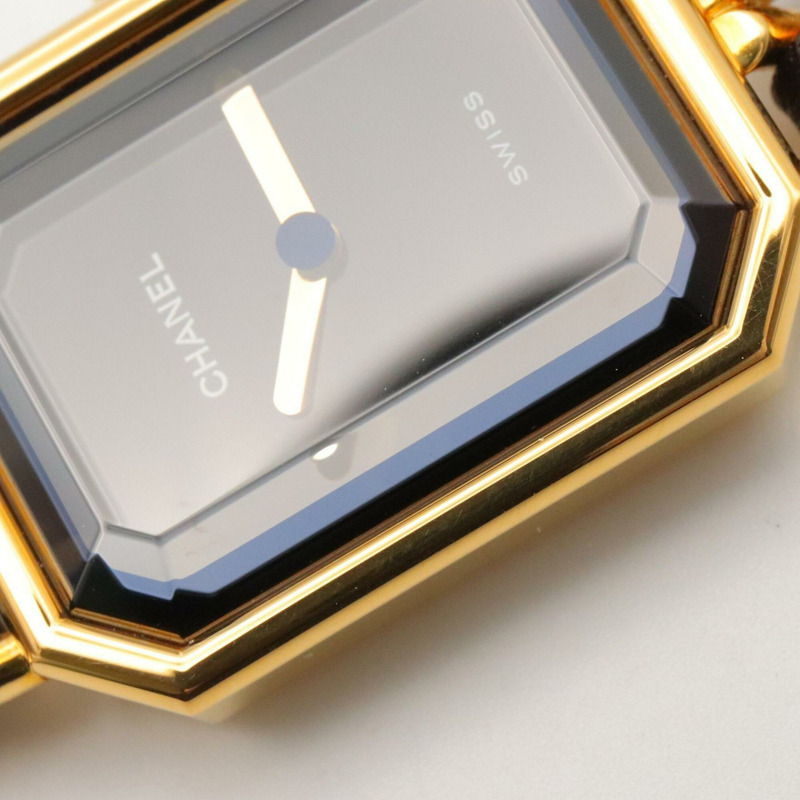 香奈兒 (Chanel) CHANEL Première S 女士腕錶，鍍金 (GP)，皮革錶帶，黑色，H0001-10