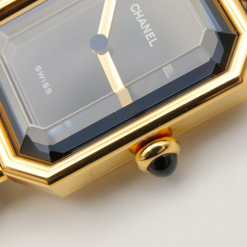 香奈兒 (Chanel) CHANEL Première S 女士腕錶，鍍金 (GP)，皮革錶帶，黑色，H0001-11