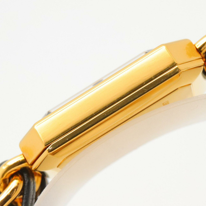 香奈兒 (Chanel) CHANEL Première S 女士腕錶，鍍金 (GP)，皮革錶帶，黑色，H0001-12