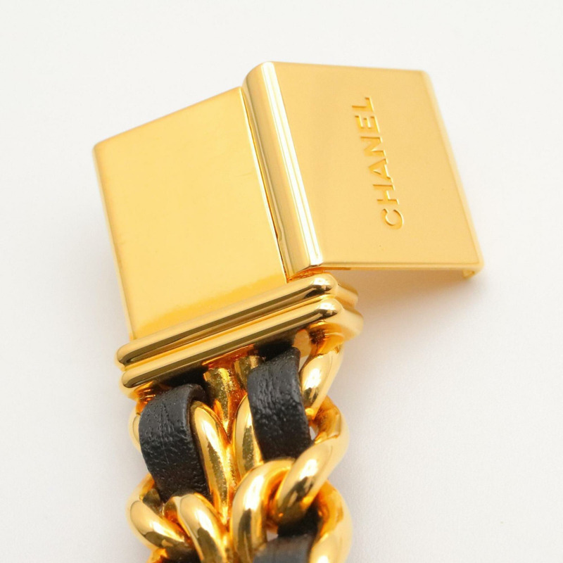 香奈兒 (Chanel) CHANEL Première S 女士腕錶，鍍金 (GP)，皮革錶帶，黑色，H0001-15