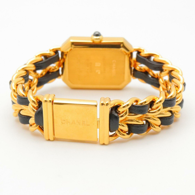 香奈兒 (Chanel) CHANEL Première S 女士腕錶，鍍金 (GP)，皮革錶帶，黑色，H0001-4