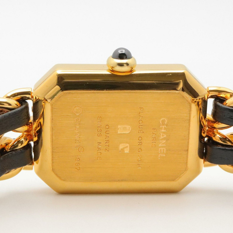 香奈兒 (Chanel) CHANEL Première S 女士腕錶，鍍金 (GP)，皮革錶帶，黑色，H0001-5