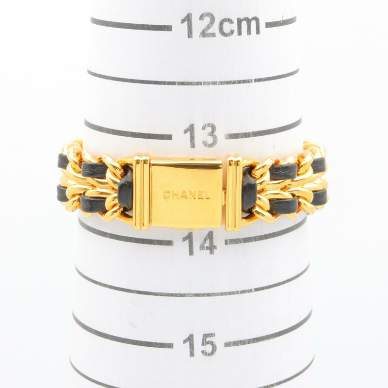 香奈兒 (Chanel) CHANEL Première S 女士腕錶，鍍金 (GP)，皮革錶帶，黑色，H0001-7
