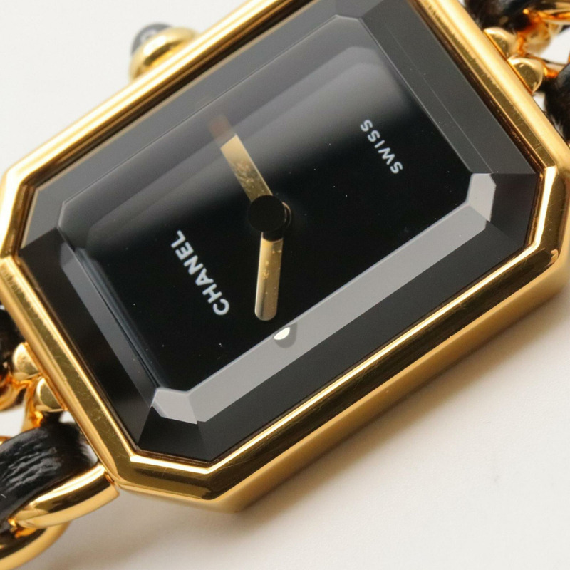 香奈兒 (Chanel) CHANEL Première S 女士腕錶，鍍金 (GP)，皮革錶帶，黑色，H0001-9