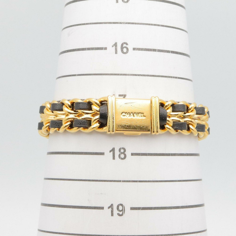 香奈兒 (Chanel) CHANEL Première XL 女士腕錶，鍍金 (GP) 錶殼，皮革錶帶，黑色，H0001-7