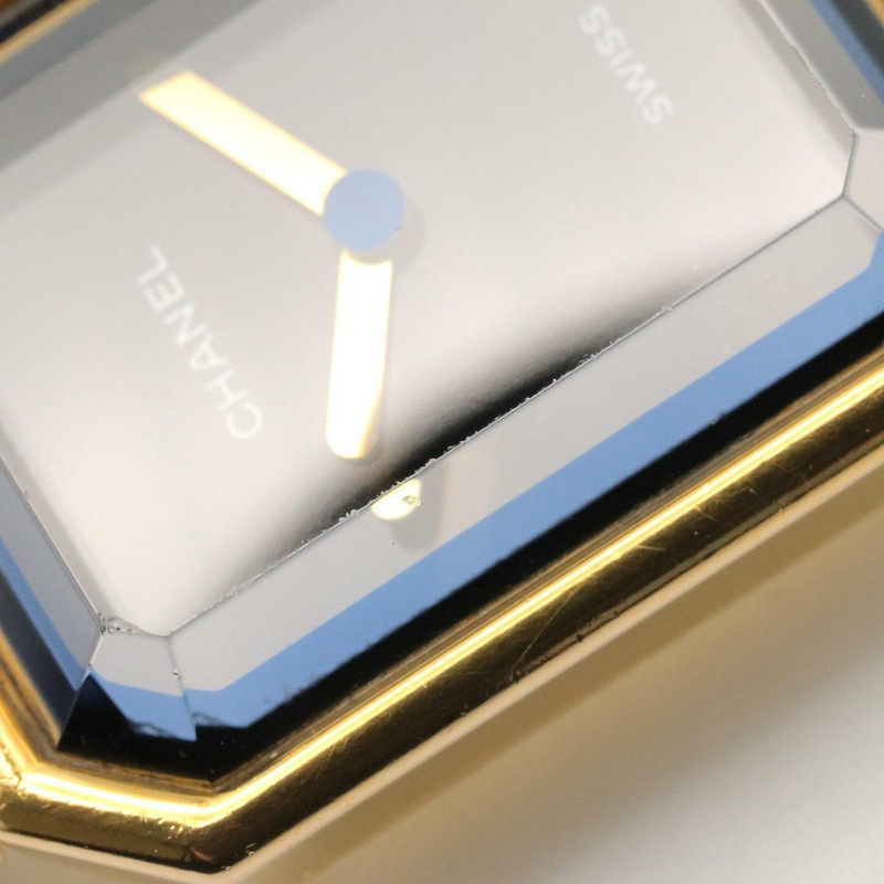 香奈兒 (Chanel) CHANEL Première XL 女士腕錶，鍍金 (GP) 錶殼，皮革錶帶，黑色，H0001-11