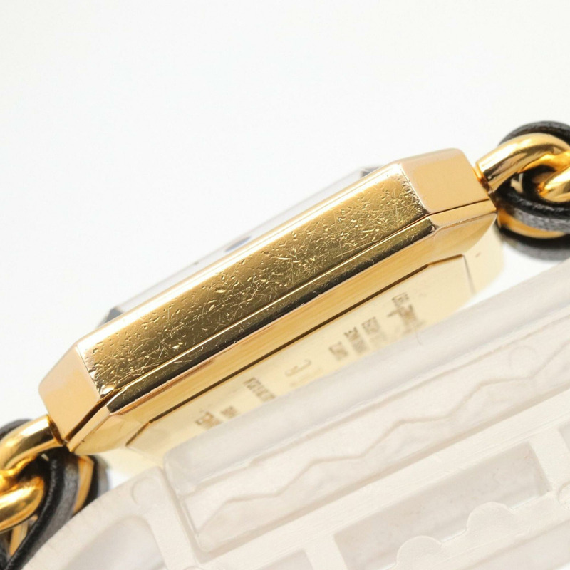 香奈兒 (Chanel) CHANEL Première XL 女士腕錶，鍍金 (GP) 錶殼，皮革錶帶，黑色，H0001-14